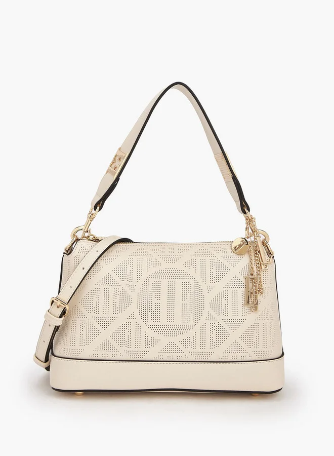 ايل Laser Cut Textured Shoulder Bag With Detachable Strap